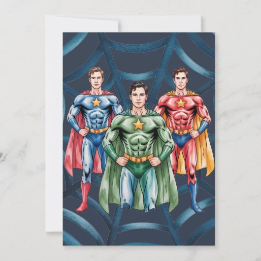 Verjaardagsfeestje voor jongens kaart (Achterkant)