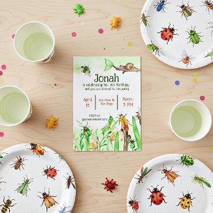 verjaardagsfeestje voor jongens met insecten Cute  Kaart