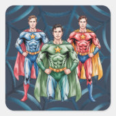 Verjaardagsfeestje voor jongens vierkante sticker (Voorkant)