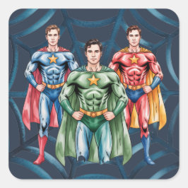 Verjaardagsfeestje voor jongens vierkante sticker