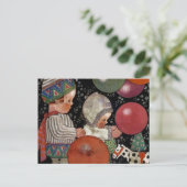 Verjaardagsfeestje voor kinderen, ballonnen en spe briefkaart (Staand voorkant)