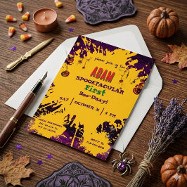 Verjaardagsfeestje voor kinderen Halloween Hallowe Kaart