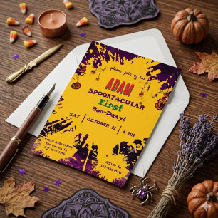 Verjaardagsfeestje voor kinderen Halloween Hallowe Kaart