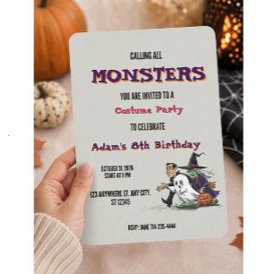 Verjaardagsfeestje voor kinderen Halloween Hallowe Kaart