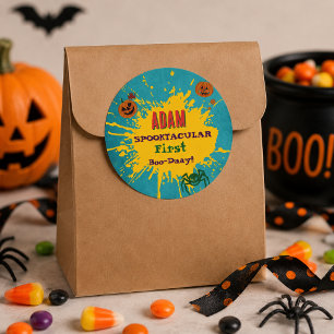 Verjaardagsfeestje voor kinderen Halloween  Ronde Sticker