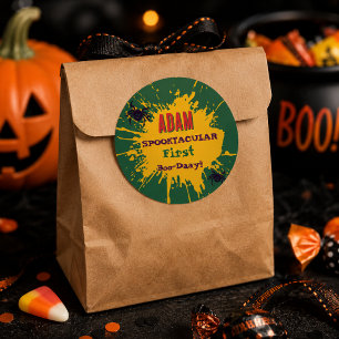 Verjaardagsfeestje voor kinderen Halloween  Ronde Sticker