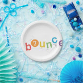 verjaardagsfeestje voor kinderen in het bijschrift papieren bordje (Feest)