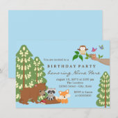 Verjaardagsfeestje voor kinderen in Woodland Kaart (Voorkant / Achterkant)