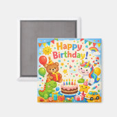 Verjaardagsfeestje voor kinderen magneet (Voorkant / Achterkant)