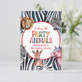 Verjaardagsfeestje voor kinderen met 'Alle feestbe Bedankkaart (Staand voorkant)