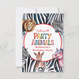 Verjaardagsfeestje voor kinderen met 'Alle feestbe Bedankkaart