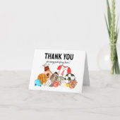 Verjaardagsfeestje voor kinderen met moderne sport bedankkaart (Voorkant)