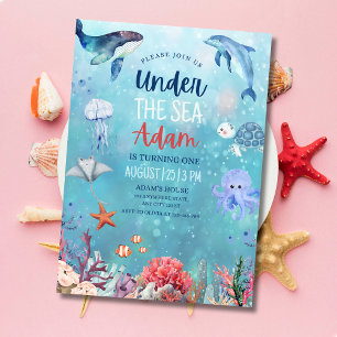 Verjaardagsfeestje voor kinderen onder de zee Ocea