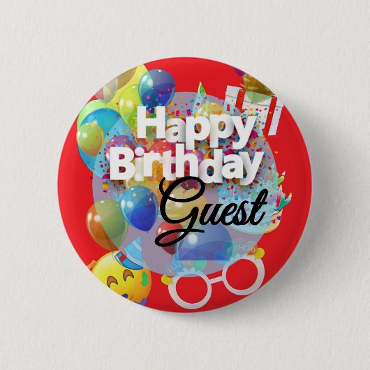 Verjaardagsfeestje voor kinderen ronde button 5,7 cm (Voorkant)