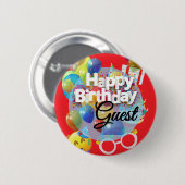 Verjaardagsfeestje voor kinderen ronde button 5,7 cm (Voorkant /achterkant)