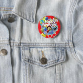 Verjaardagsfeestje voor kinderen ronde button 5,7 cm (In situ)