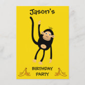 Verjaardagsfeestje voor kleine apen informatiekaartje (Voorkant)