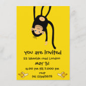 Verjaardagsfeestje voor kleine apen informatiekaartje (Achterkant)