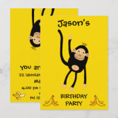 Verjaardagsfeestje voor kleine apen informatiekaartje (Voorkant / Achterkant)