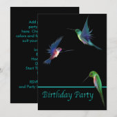 Verjaardagsfeestje voor kolibries kaart (Voorkant / Achterkant)