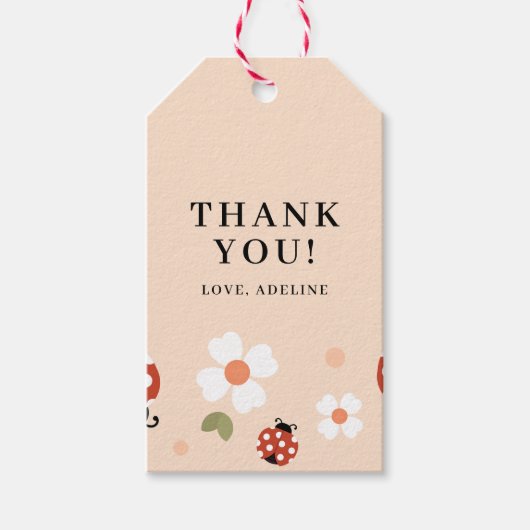 Verjaardagsfeestje voor lieve lieveheersbeestje cadeaulabel (Voorkant)