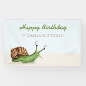 Verjaardagsfeestje voor lieve slakkenkinderen spandoek (Horizontaal)