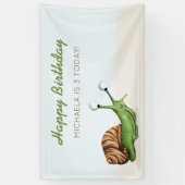 Verjaardagsfeestje voor lieve slakkenkinderen spandoek (Verticaal)