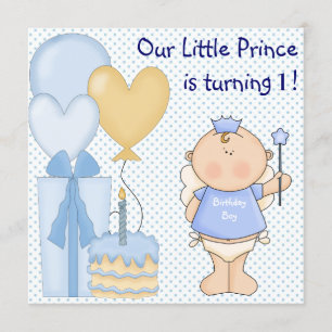 Verjaardagsfeestje voor Little Prince Boys 1 jaar Kaart