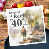 Verjaardagsfeestje voor mannen met waterverf visse servet