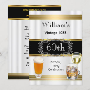 Verjaardagsfeestje voor mannen van 60 jaar oud Gou Kaart