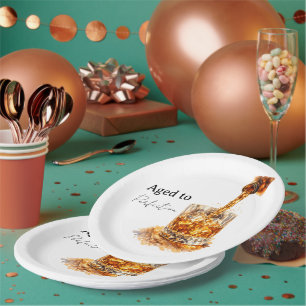 Verjaardagsfeestje voor mannen van onschatbare waa papieren bordje