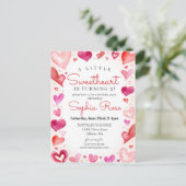 Verjaardagsfeestje voor meisje februari Little Swe Briefkaart (Staand voorkant)