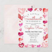 Verjaardagsfeestje voor meisje in Februari, Lieve Briefkaart (Voorkant / Achterkant)