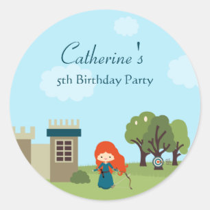 verjaardagsfeestje voor meisjes in Cute scottish p Ronde Sticker