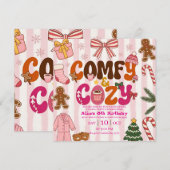 Verjaardagsfeestje voor meisjes in kerstpyjama  kaart (Voorkant / Achterkant)