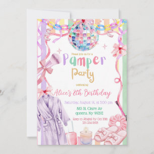 Verjaardagsfeestje voor meisjes met luxe pamperen kaart