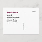 Verjaardagsfeestje voor meisjes met robots, Briefk Uitnodiging Briefkaart (Achterkant)