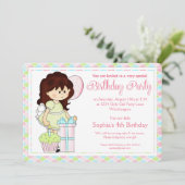Verjaardagsfeestje voor meisjes Nodig meisje d1 ui Kaart (Staand voorkant)