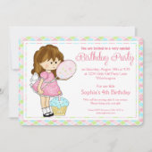 Verjaardagsfeestje voor meisjes Nodig meisje d4 ui Kaart (Voorkant)