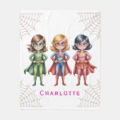 Verjaardagsfeestje voor meisjes van Supergirl Hero Fleece Deken (Voorkant)