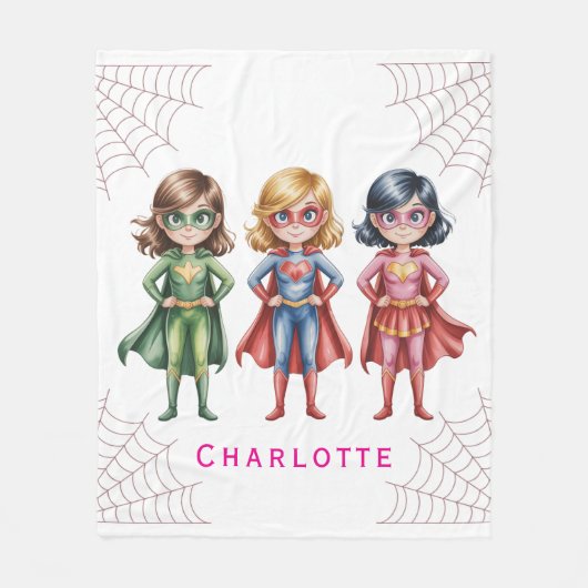 Verjaardagsfeestje voor meisjes van Supergirl Hero Fleece Deken (Voorkant)