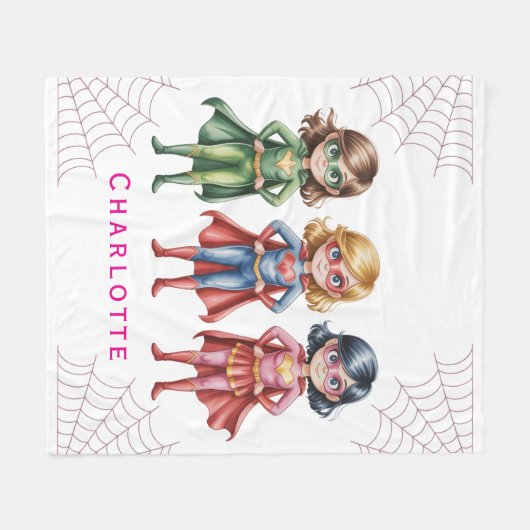 Verjaardagsfeestje voor meisjes van Supergirl Hero Fleece Deken (Voorkant (Horizontaal))