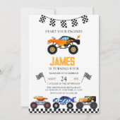 Verjaardagsfeestje voor moderne kinderen met monst kaart (Voorkant)