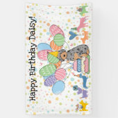 Verjaardagsfeestje voor Phantom Blue Merle Aussied Spandoek (Verticaal)