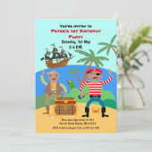 verjaardagsfeestje voor piraten en schatten kaart (Staand voorkant)