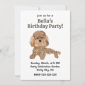 Verjaardagsfeestje voor Poodle Hond Kaart (Voorkant)