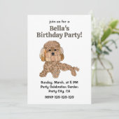 Verjaardagsfeestje voor Poodle Hond Kaart (Staand voorkant)