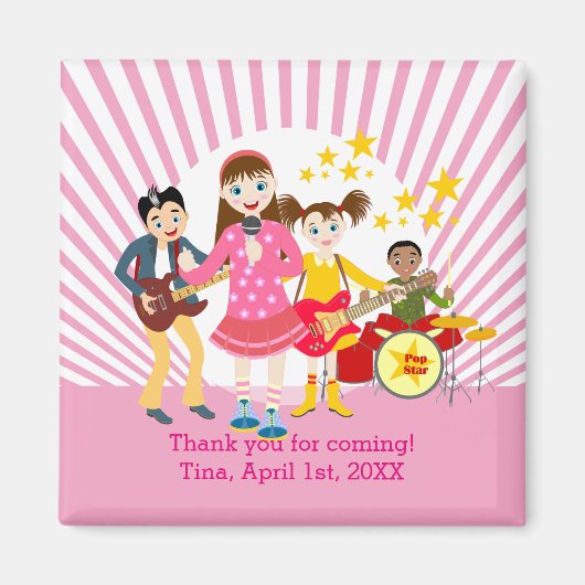verjaardagsfeestje voor pop ster magneet (Voorkant)