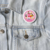 verjaardagsfeestje voor pop ster ronde button 5,7 cm (In situ)