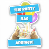 Verjaardagsfeestje voor Prairiehond Sticker (Voorkant)
